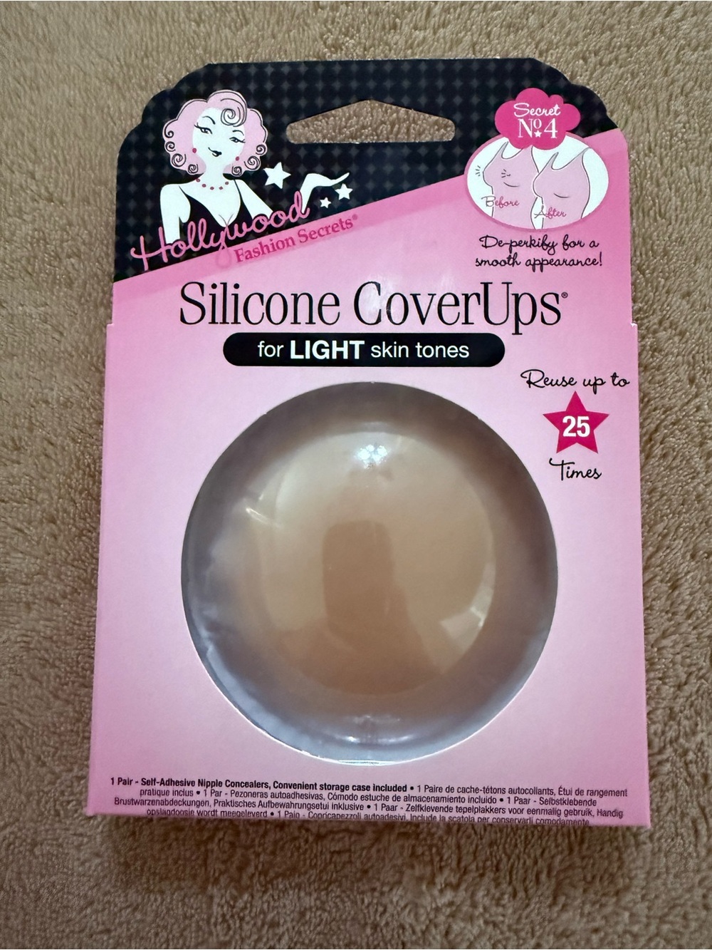 Hollywood Fashion Secrets Silicone CoverUps for Light Skin Tones - Nude